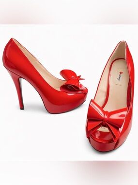 Olsenboye Red Bow Stilettos Size 8